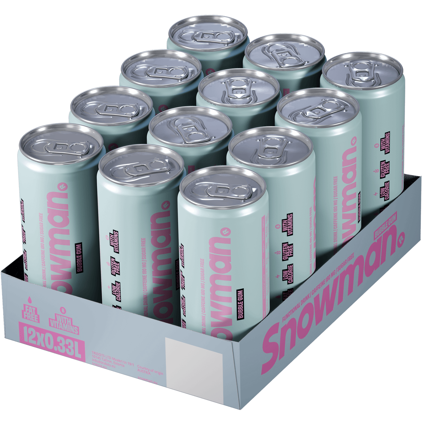 12-PACK SNOWMAN BUBBLE GUM